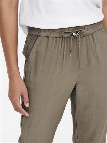 ONLKELDA-EMERY MW PULL-UP PANTS PNT NOOS walnut