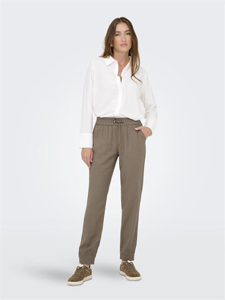 ONLKELDA-EMERY MW PULL-UP PANTS PNT NOOS walnut