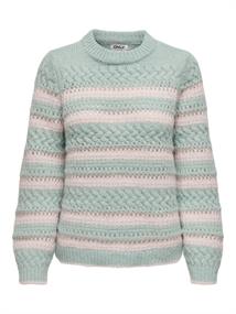 ONLKIMA LS LIFE STRIPE O-NECK CC KNT icy morn