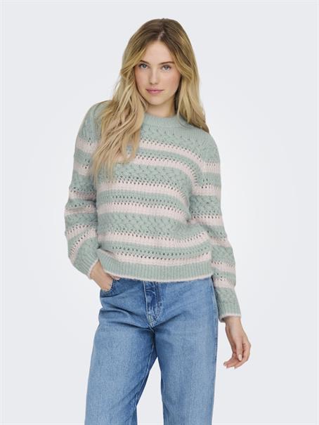 ONLKIMA LS LIFE STRIPE O-NECK CC KNT icy morn