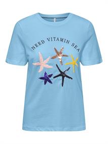 ONLKITA LIFE REG S/S STARFISH TOP CS JRS clear sky