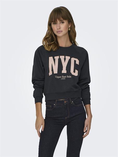 ONLLANEY L/S NEW YORK O-NECK BOX SWT black