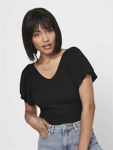 ONLLEELO S/S BACK PULLOVER KNT NOOS black 3