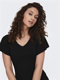 ONLLEELO S/S V-NECK DRESS KNT NOOS black