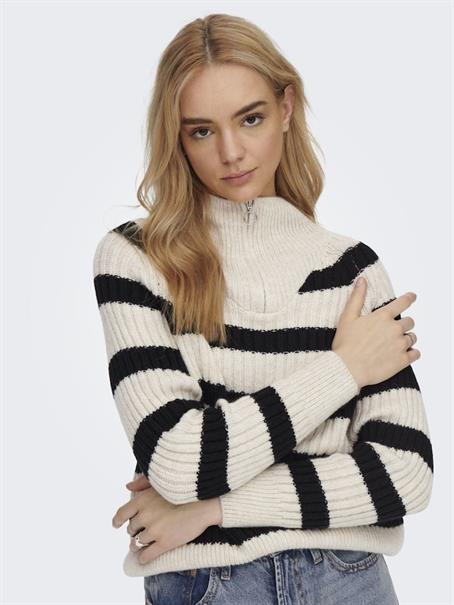 ONLLEISE FREYA LS ZIP HIGH NECK KNT NOOS birch1