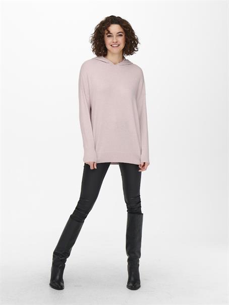 ONLLELY L/S LOOSE HOOD PULLOVER KNT sepia rose