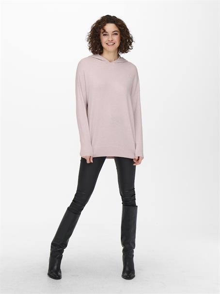 ONLLELY L/S LOOSE HOOD PULLOVER KNT sepia rose
