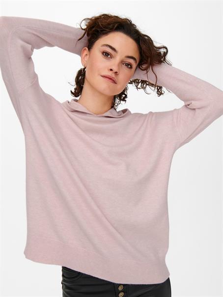 ONLLELY L/S LOOSE HOOD PULLOVER KNT sepia rose
