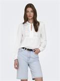 ONLLENNYO LS EMBROID V-NECK TOP NOOS WVN bright white