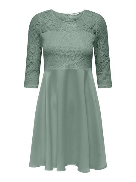 ONLLIVA 3/4 LACE MIX DRESS CS WVN lily pad