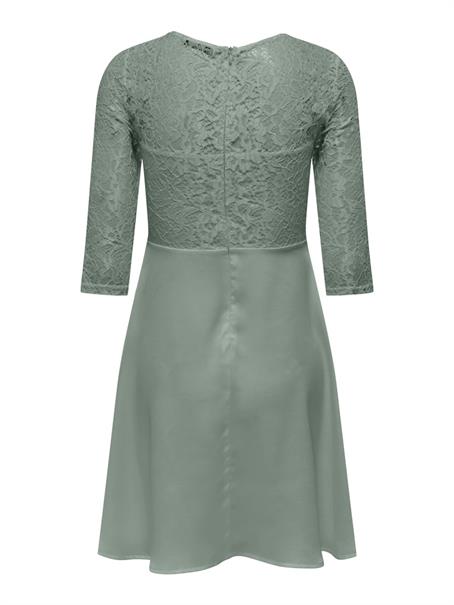 ONLLIVA 3/4 LACE MIX DRESS CS WVN lily pad