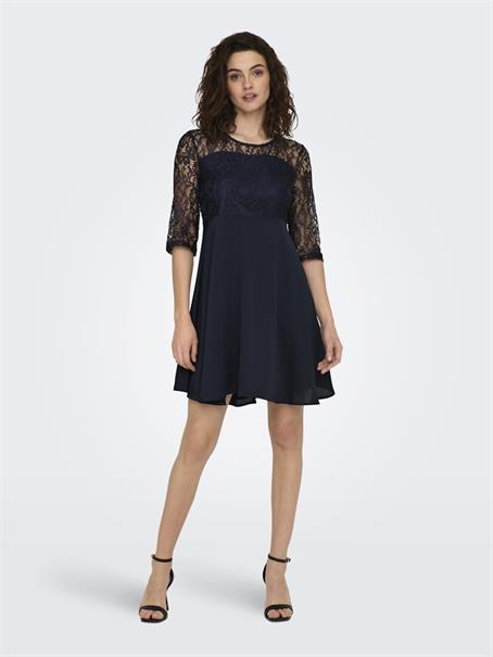 ONLLIVA 3/4 LACE MIX DRESS CS WVN night sky