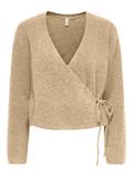 ONLLIVA LS V-NECK WRAP KNT beige