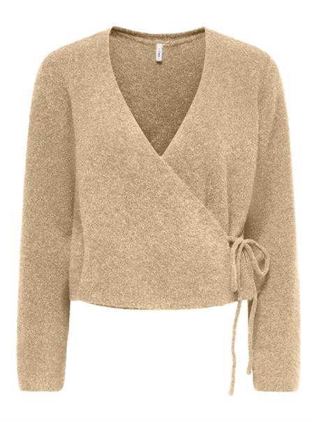 ONLLIVA LS V-NECK WRAP KNT beige