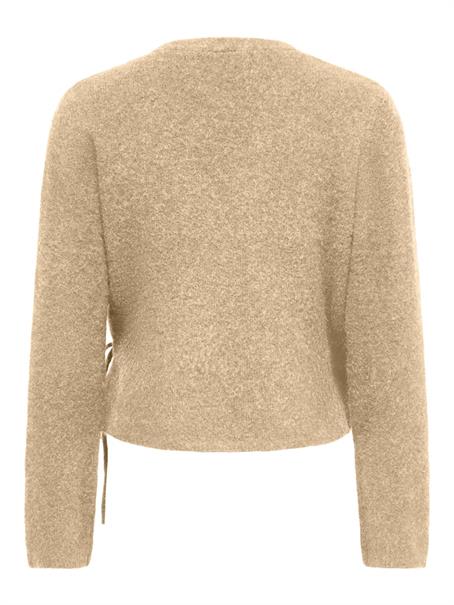 ONLLIVA LS V-NECK WRAP KNT beige
