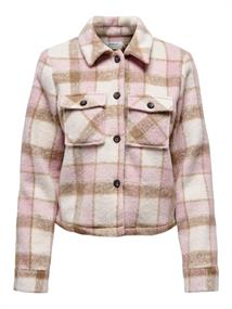 ONLLOU SHORT CHECK JACKET OTW NOOS crystal rose-pumice stone + co