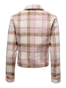 ONLLOU SHORT CHECK JACKET OTW NOOS crystal rose-pumice stone + co