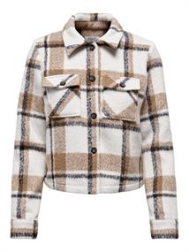 ONLLOU SHORT CHECK JACKET OTW NOOS pumice stone-toasted coconut+b