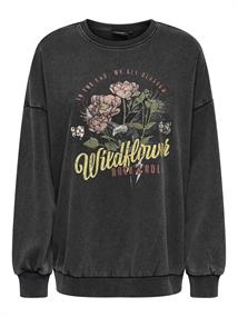 ONLLUCINDA L/S OVERSIZE WILD O-NECK SWT black
