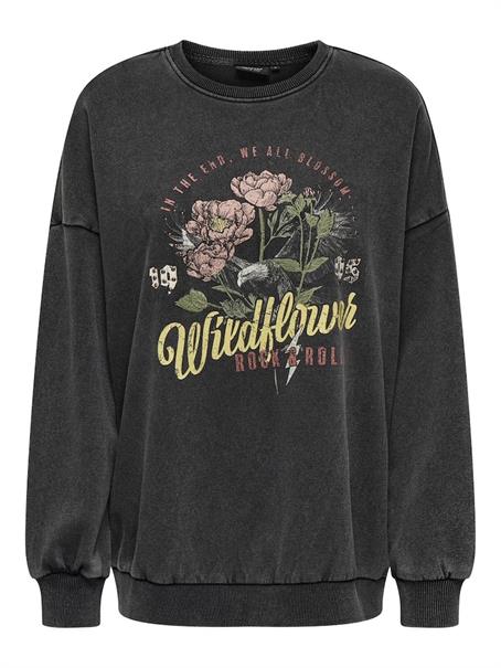 ONLLUCINDA L/S OVERSIZE WILD O-NECK SWT black
