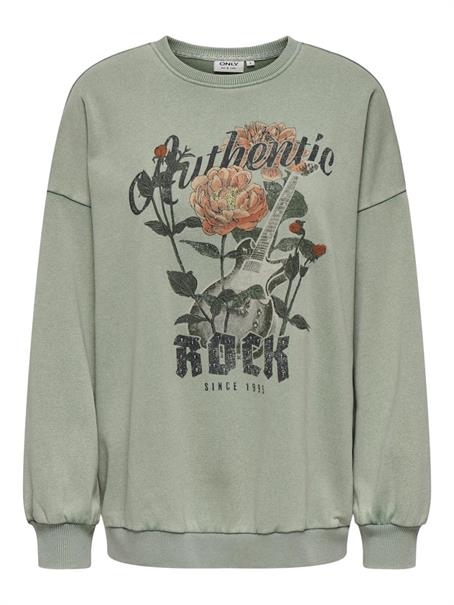 ONLLUCINDA L/S OVERSIZE WILD O-NECK SWT hedge green