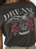 ONLLUCY LIFE S/S ROSES TOP BOX JRS black