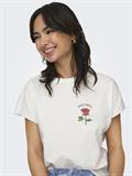 ONLLUCY LIFE S/S ROSES TOP BOX JRS cloud dancer