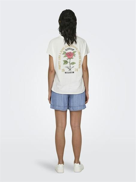 ONLLUCY LIFE S/S ROSES TOP BOX JRS cloud dancer