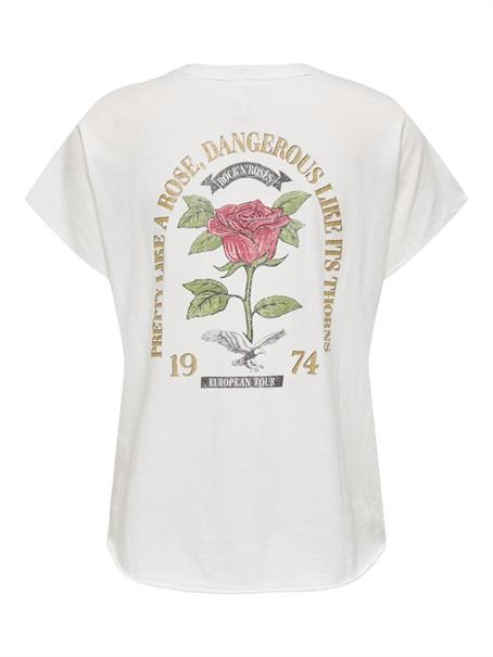 ONLLUCY LIFE S/S ROSES TOP BOX JRS cloud dancer