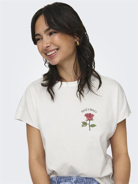ONLLUCY LIFE S/S ROSES TOP BOX JRS cloud dancer