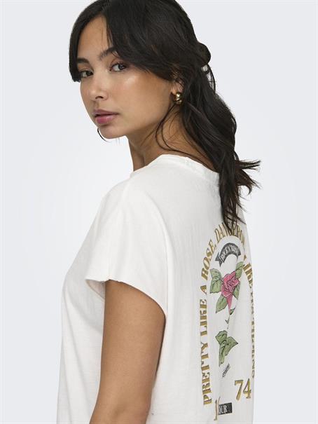 ONLLUCY LIFE S/S ROSES TOP BOX JRS cloud dancer