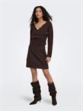 ONLMAGGIE LS LACE MIX CROSS ONECK KNT coffee bean