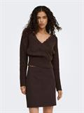 ONLMAGGIE LS LACE MIX CROSS ONECK KNT coffee bean