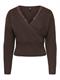 ONLMAGGIE LS LACE MIX CROSS ONECK KNT coffee bean