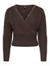 ONLMAGGIE LS LACE MIX CROSS ONECK KNT coffee bean