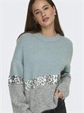 ONLMAINE LIFE LS SEQUIN BLOCK O-NECK KNT arona