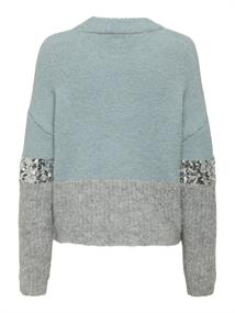 ONLMAINE LIFE LS SEQUIN BLOCK O-NECK KNT arona