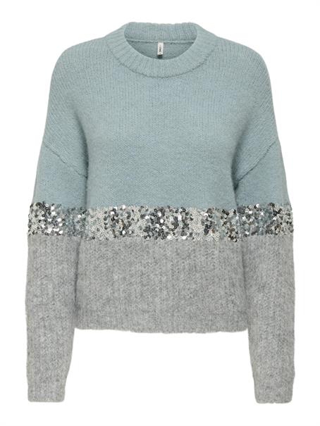 ONLMAINE LIFE LS SEQUIN BLOCK O-NECK KNT arona