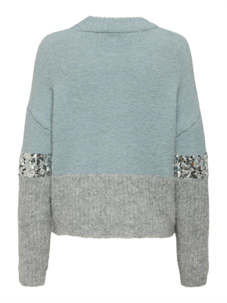 ONLMAINE LIFE LS SEQUIN BLOCK O-NECK KNT arona