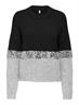 ONLMAINE LIFE LS SEQUIN BLOCK O-NECK KNT black