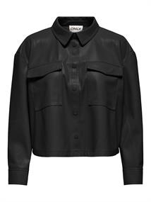 ONLMARINA L/S FAUX JACKET PNT black