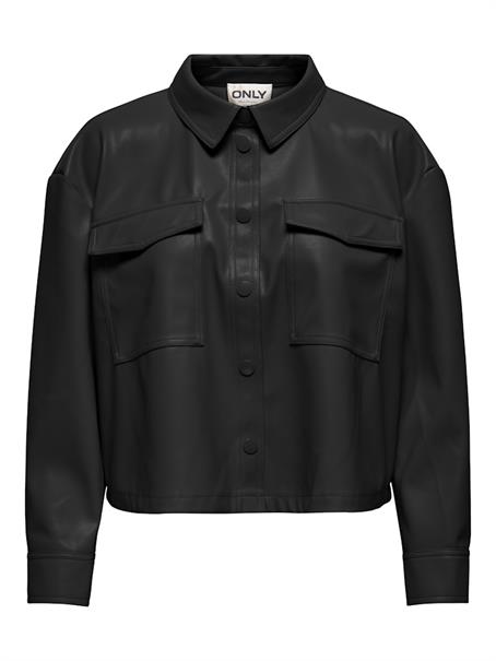 ONLMARINA L/S FAUX JACKET PNT black