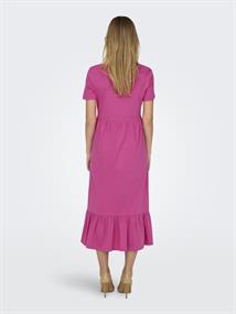 ONLMAY LIFE S/S PEPLUM CALF DRESS JRS raspberry rose