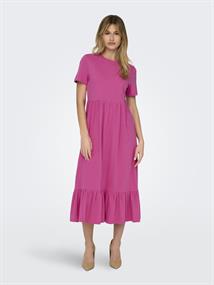 ONLMAY LIFE S/S PEPLUM CALF DRESS JRS raspberry rose
