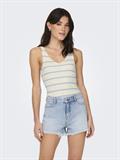ONLMEDDI SL STRIPE V-NECK CC KNT cloud dancer