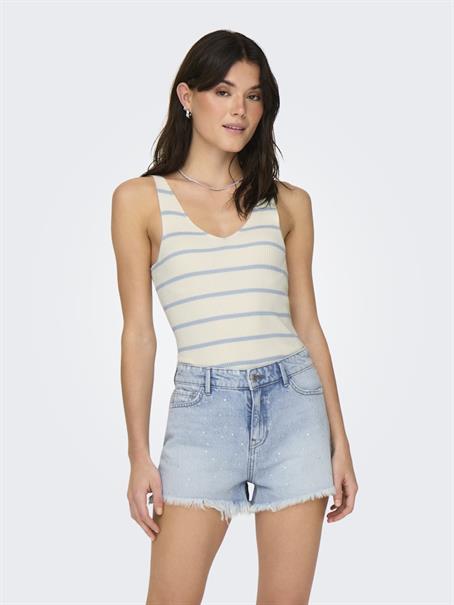 ONLMEDDI SL STRIPE V-NECK CC KNT cloud dancer