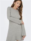 ONLMICHELLA LS O-NECK DRESS KNT NOOS medium grey melange