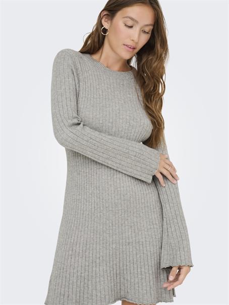 ONLMICHELLA LS O-NECK DRESS KNT NOOS medium grey melange