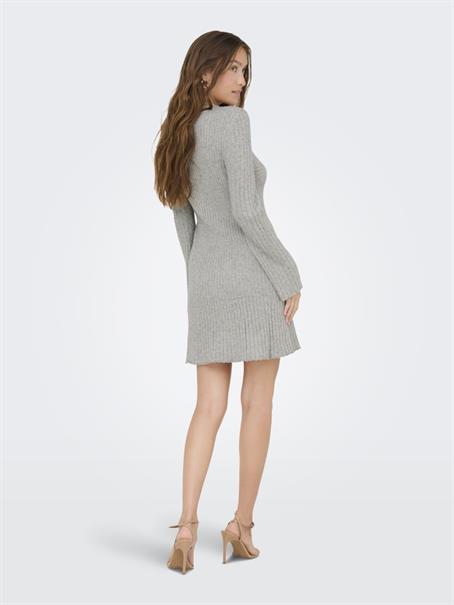 ONLMICHELLA LS O-NECK DRESS KNT NOOS medium grey melange