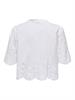 ONLMIFFY S/S EMB TIE TOP NOOS WVN cloud dancer